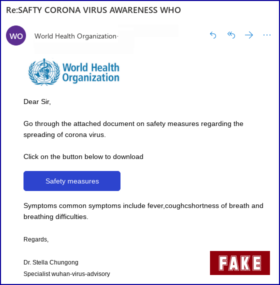 Beware of Coronavirus Phishing Scams