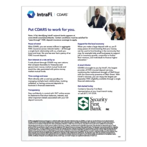 SFB IntraFi CDARS Flyer 2026 Mockup