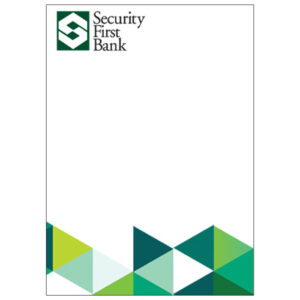 Security First Bank note pad