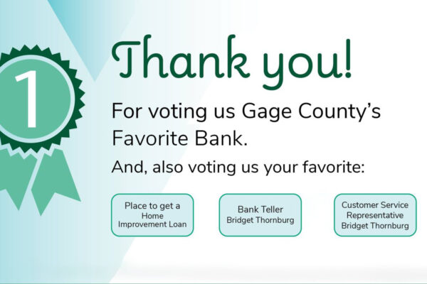 Gage County Branches Voted Favorite Bank