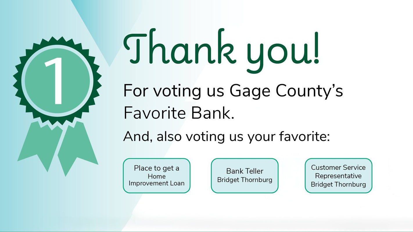 Gage County Branches Voted Favorite Bank Security First Bank