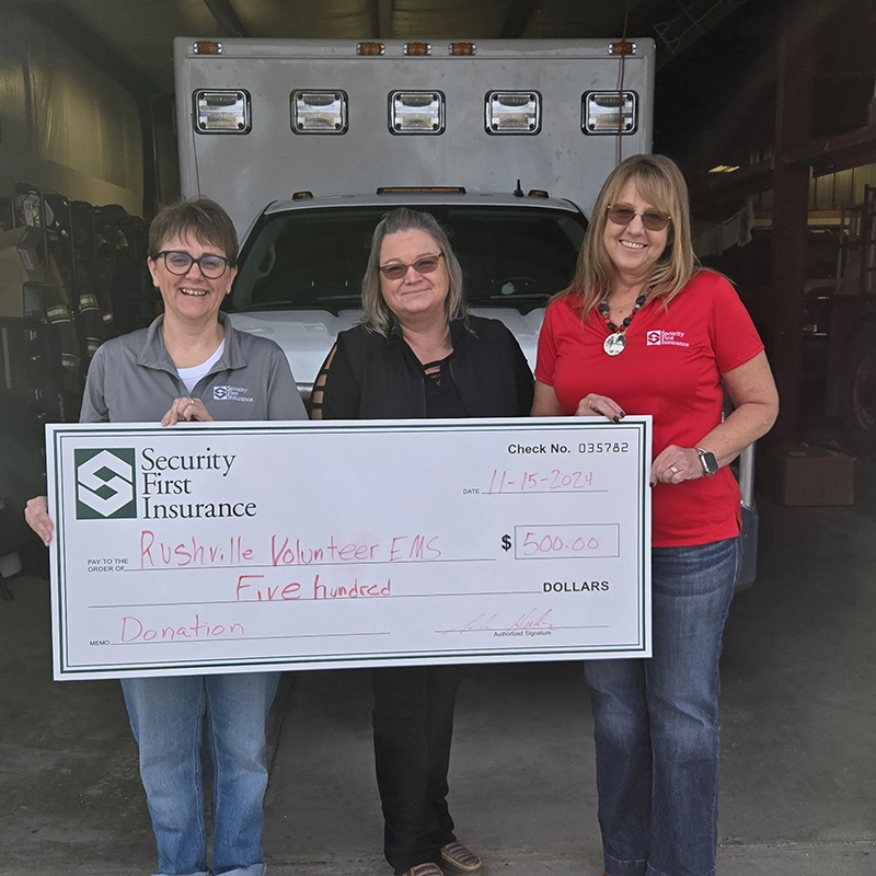 Security First Insurance Supports Rushville Volunteer EMS