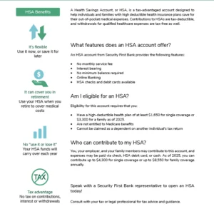 Health Savings Account flyer