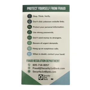 Fraud Protection Reminder Magnet