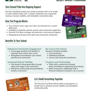 Flyer promoting our affinity school debit card program.