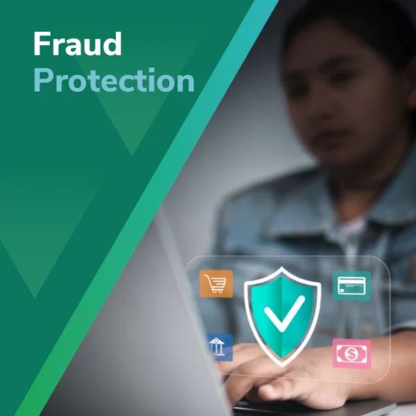 A woman searching for fraud protection tips on her laptop.