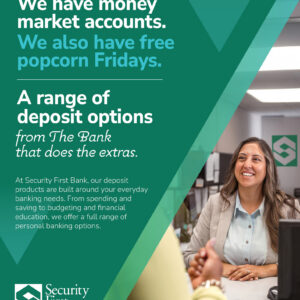 Lobby poster promoting personal checking accounts