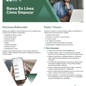 Online & Mobile Banking Getting Started Brochure - Spanish DOWNLOAD