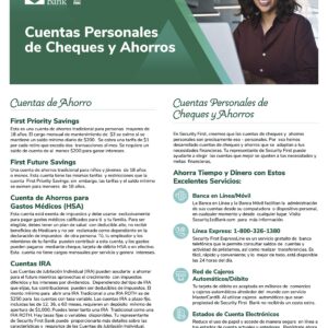 Personal Checking & Savings Brochure - Spanish DOWNLOAD