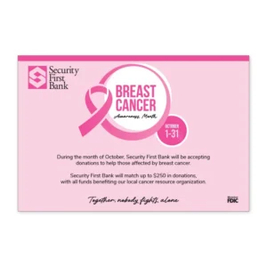 Breast Cancer Awareness donation box insert